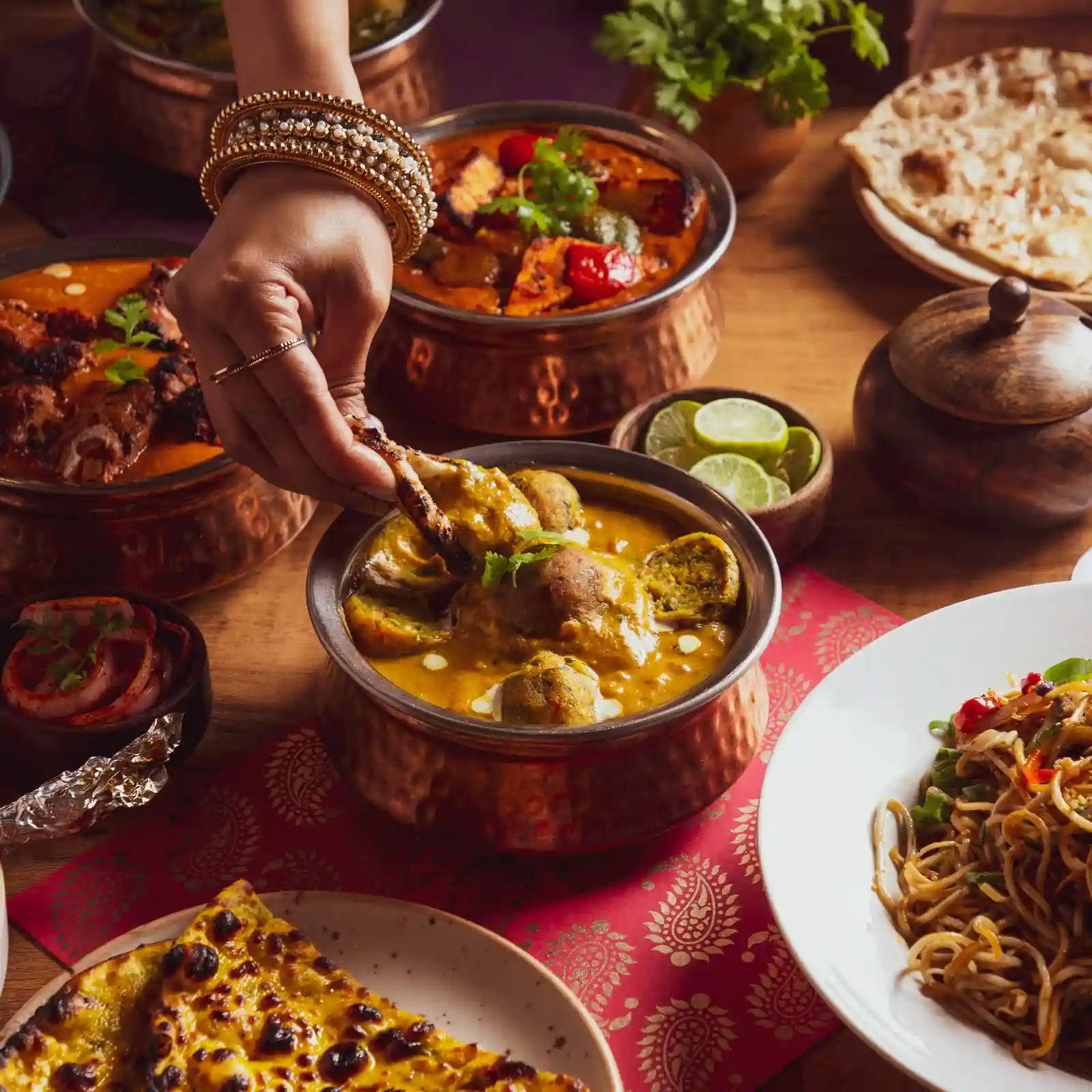 Traditional Indian dish served with modern presentation